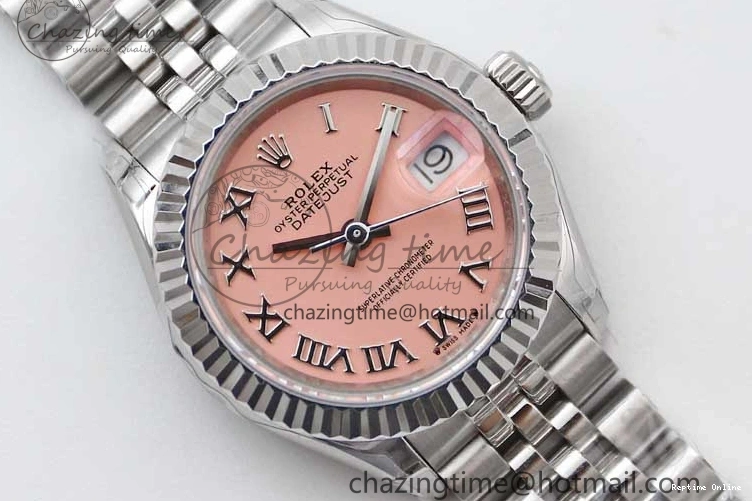 0403 ComfortFit Lady DateJust 28 SS TWF 1:1 Best Edition 904L Steel Pink Dial Roman Markers on President Bracelet NH 2183